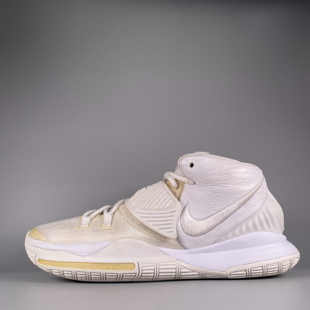 Kyrie 6 Nike By You Men's 9.5 Triple White Basketball Sneakers Athletic Shoe GUC